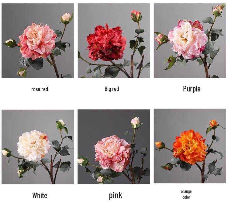 Luxury Silk Peony Flower Decor for Living Room Table