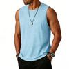 Men's Color Color Sleeveless Vest Cotton And Linen Tops