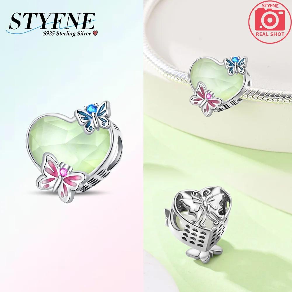 Charms Plataoriginales Butterfly Luminous Beads For Charms Copper Bracelet Beads Jewellery Making Women'S Gift