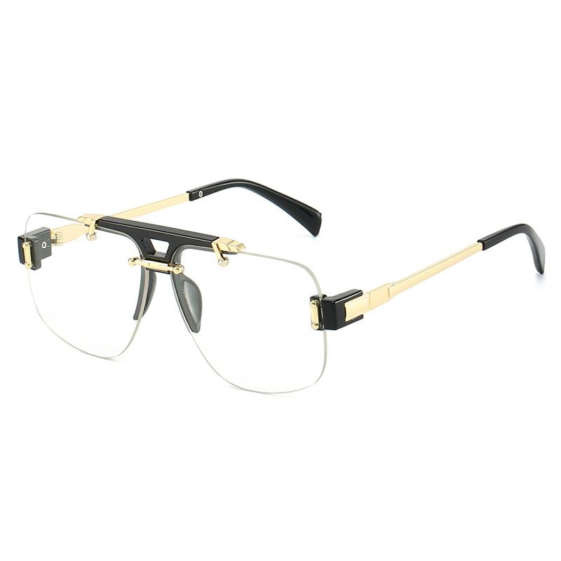 SHAUNA New Square Rimless Sunglasses Women Fashion Clear Ocean Gradient Lens Shades UV400 Retro Rivets Men Sun Glasses