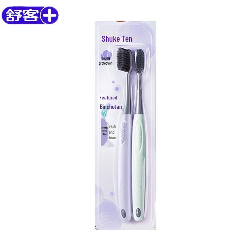 Shuke Carbon Silk Bamboo Charcoal Soft Toothbrush (2-Pack)