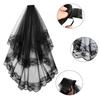 Velo da Sposa Bianco a Due Strati con Pizzo per Donna Leggero All-Match con Pettine Accessori per Capelli
