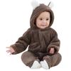 Infant Baby Warm Coral Fleece Romper Boy Girl Jumpsuit Bodysuit