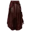 Gothic Steampunk Asymmetrical Hem Midi Skirt Vintage Renaissance Pirate Style Women