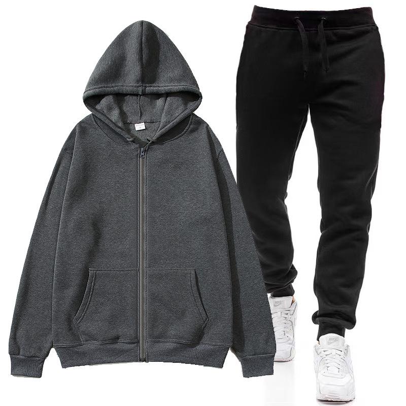 Unisex Fleece Hoodie + Black Joggers Two-Piece Set
