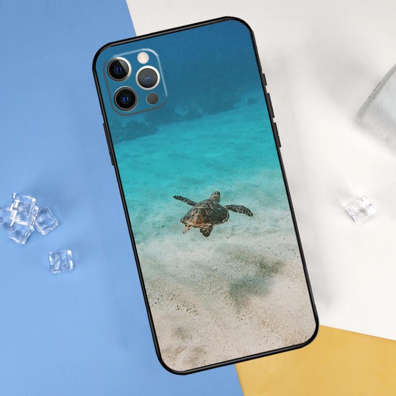 Ocean Sea Turtle Phone Case For iPhone 16 Pro Max 12 13 Mini 11 14 15 Pro Max XR 16 15 Plus 16e Cover Shell