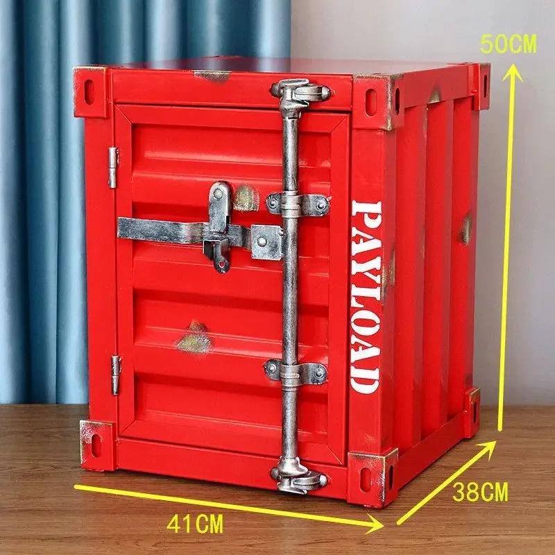 Aufbewahrungsbehälter, Nachttisch aus Eisen mit Schloss, Aufbewahrungsschublade aus Metall, bequemer Nachttisch, Safe, Home Hotel Schlafzimmermöbel
