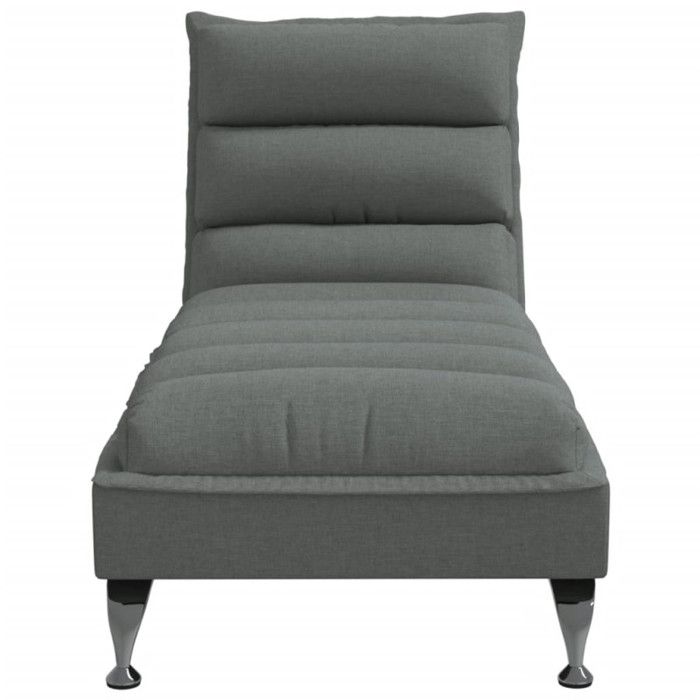 VidaXL Chaise longue avec coussins gris foncé tissu, chaise de canapé longue, chaise longue de chambre, chaise de canapé 379469