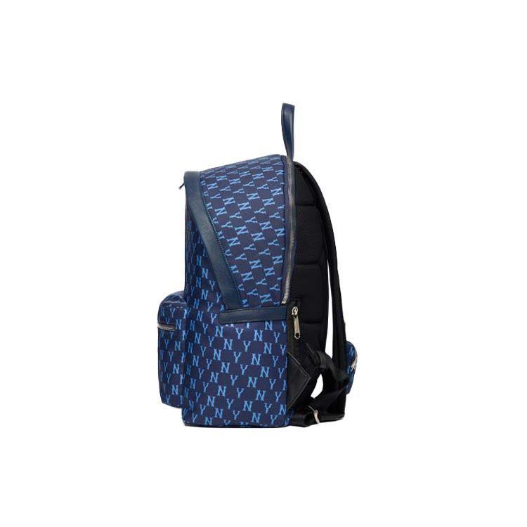 MLB Monogramm Serie NY Yankees Pendler Vintage Blumendruck Polyester Rucksack Unisex Rucksack Dunkelblau 3ABKM012N-50NYL