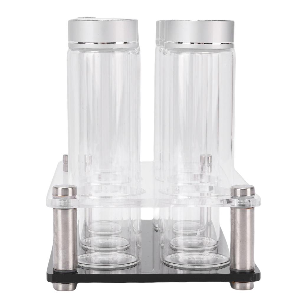 6PCS Coffee Beans Storage Tubes High Borosilicate Glass Coffee Bean Cellars with Display Stand for