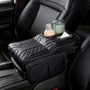 Portable Center Console Armrest Cushion PU Leather Multifunctional Car Armrest Pillow with Cup Holder Tissue Box