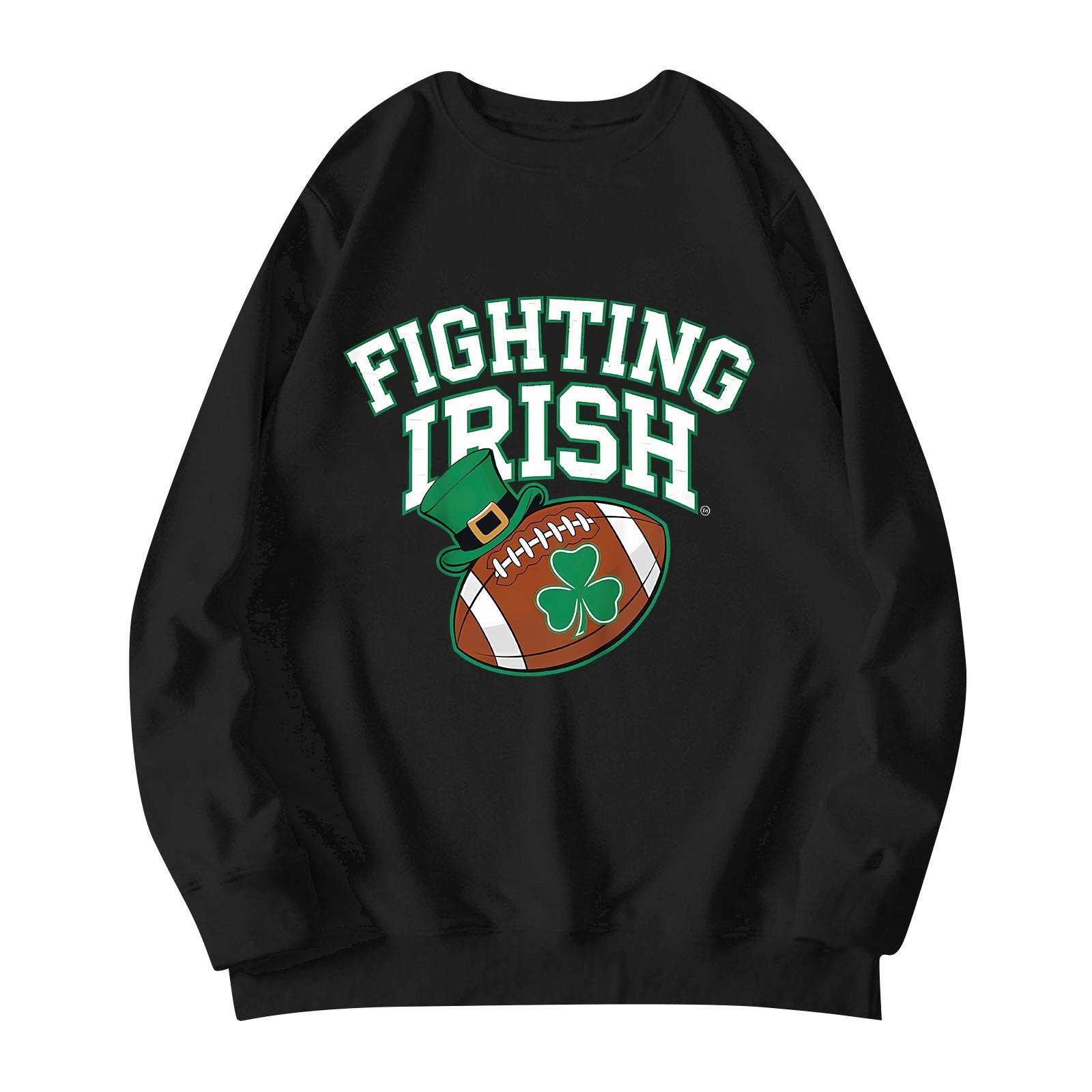 

Женская ул.. Футболка с коротким рукавом и принтом команды регби ко Дню Патрика L чёрный