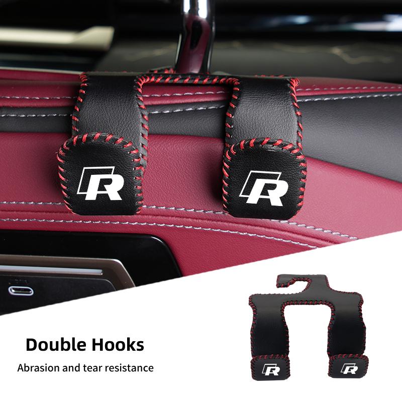 SLZPW1 Double Hooks Fastener For Automotive Leather Seams Storage Practical accessory For VW R Golf Passat mk5 Scirocco Jetta GTE GTI