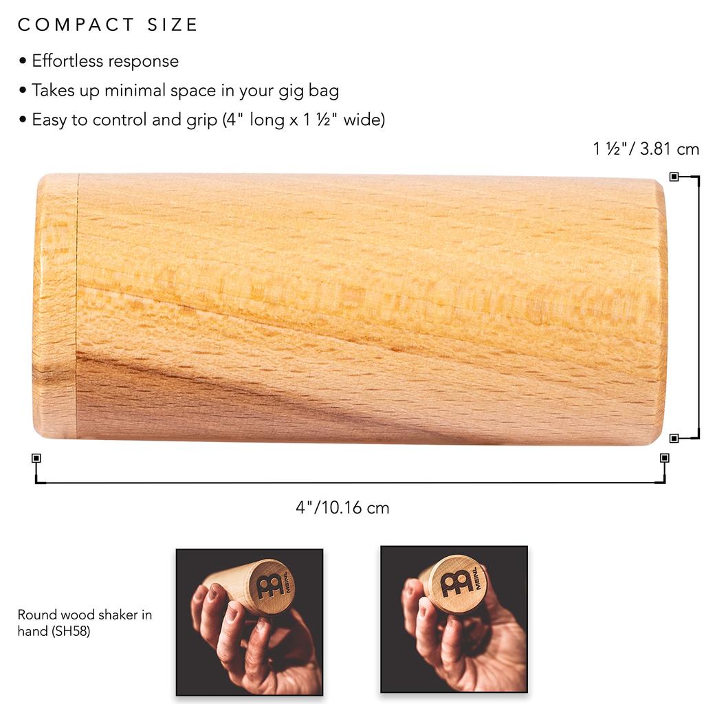 MEINL Percussion Wood Shaker, Beechwood, SH58 (Medium)