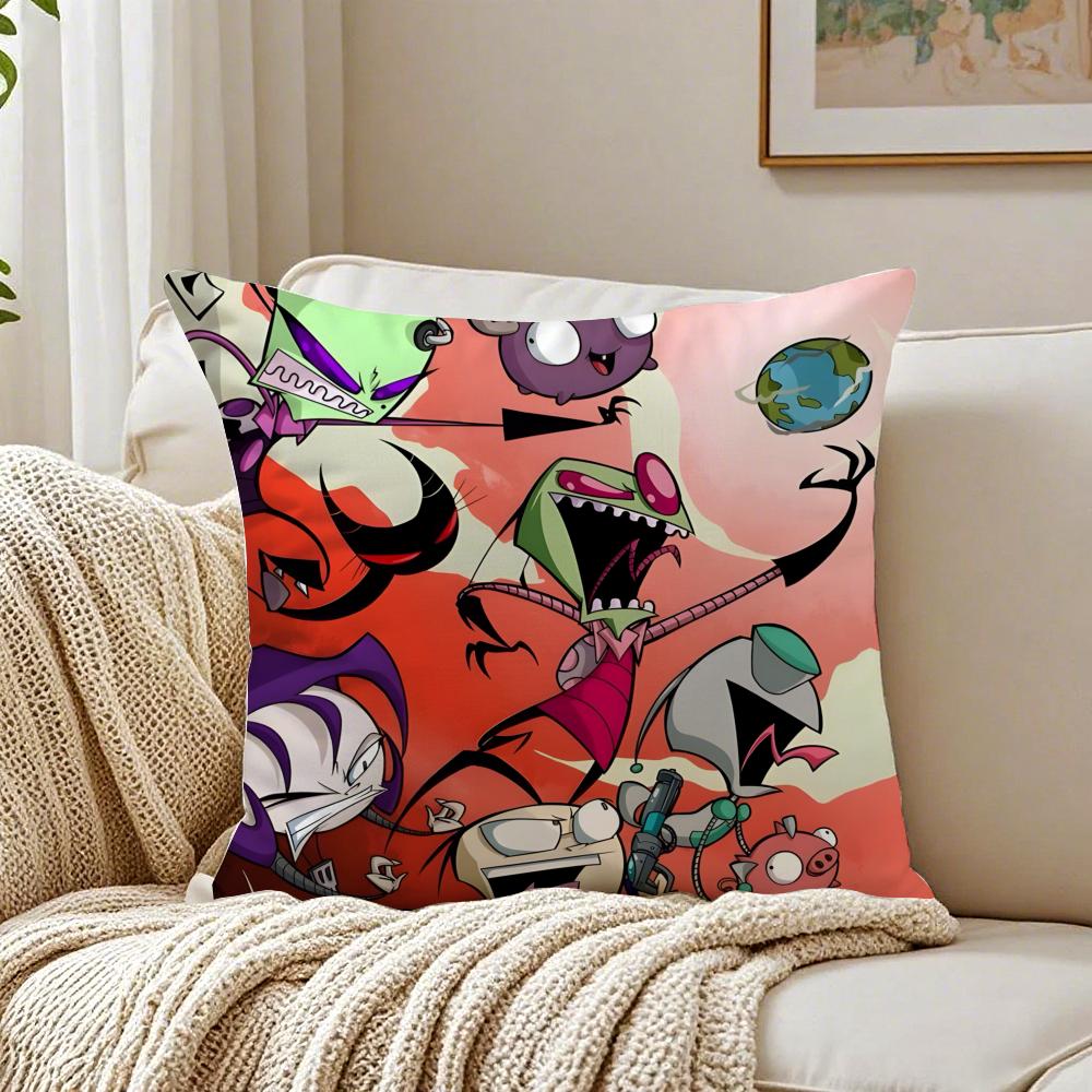 Animation Surreal IInvader ZZim Cushion Cover Pillowcase Antidustmite Living Room Sofa Decor Cushion Room