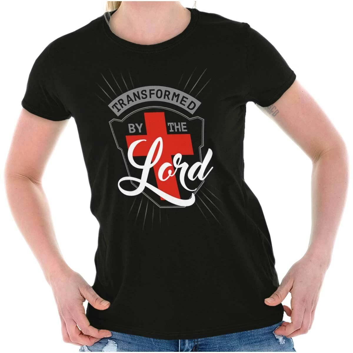 Transformed By The Lord Christian Jesus God Womens Top Junior Graphic Tee XXL
