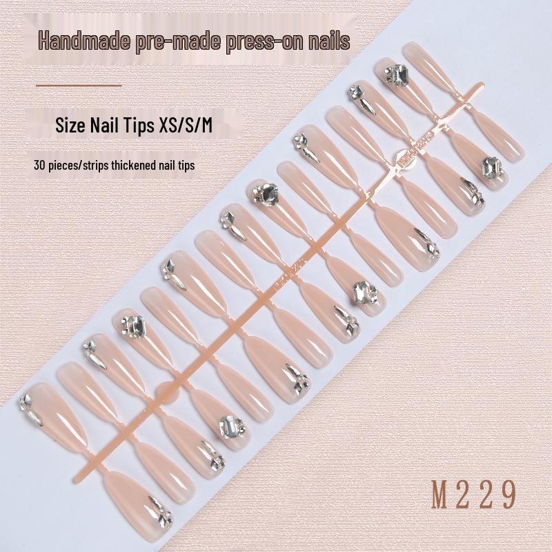 

Summer Glam False Nails: 30 Pre-Installed High-End Glitter Nail Stickers