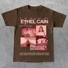 T-shirt manches courtes Ethel Cain Preacher's Daughter années 90 Chocolat Noir