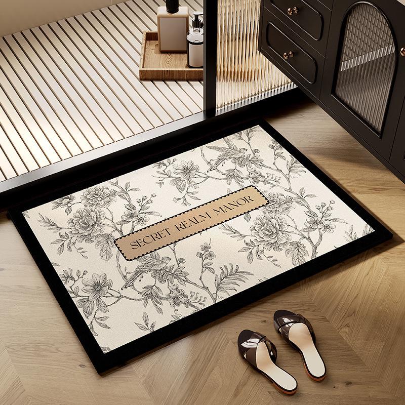 Diatom Mud Bathroom Mat - Absorbent, Quick-Drying, Non-Slip, Easy Clean & Dirt Resistant Foot Mat for Toilet & Door.