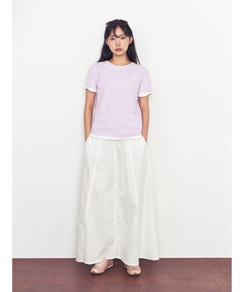Mikeu Layered Color-Block Embroidered Short-Sleeve T-Shirt