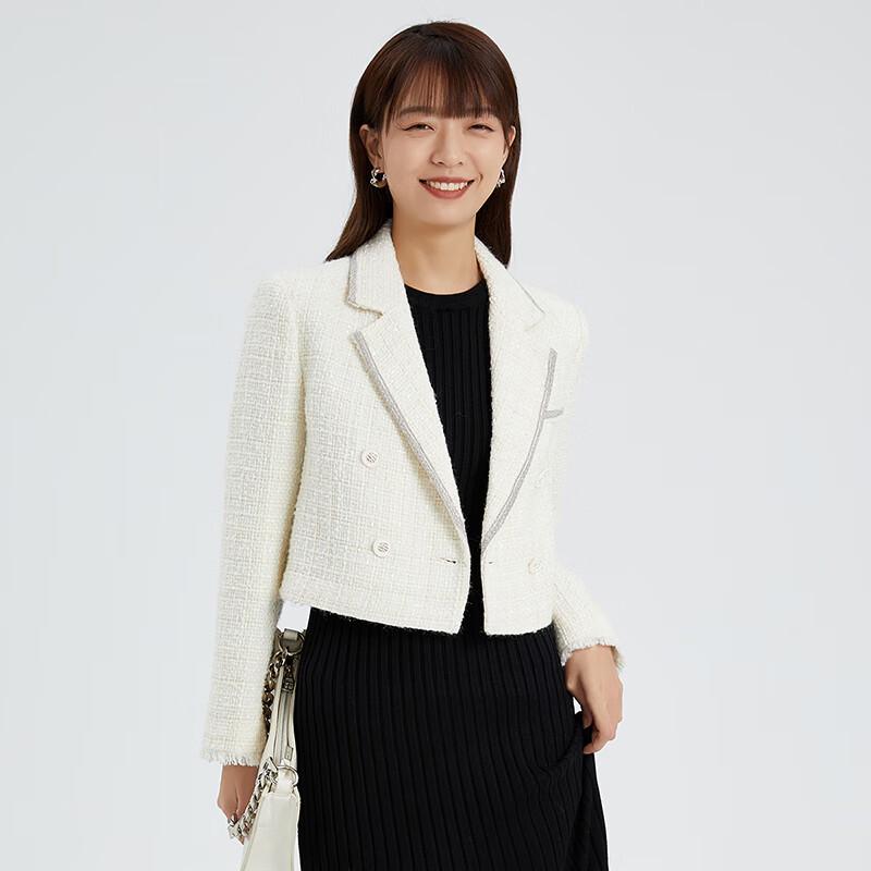 TATU Women's Elegant Short Tweed Style Jacket