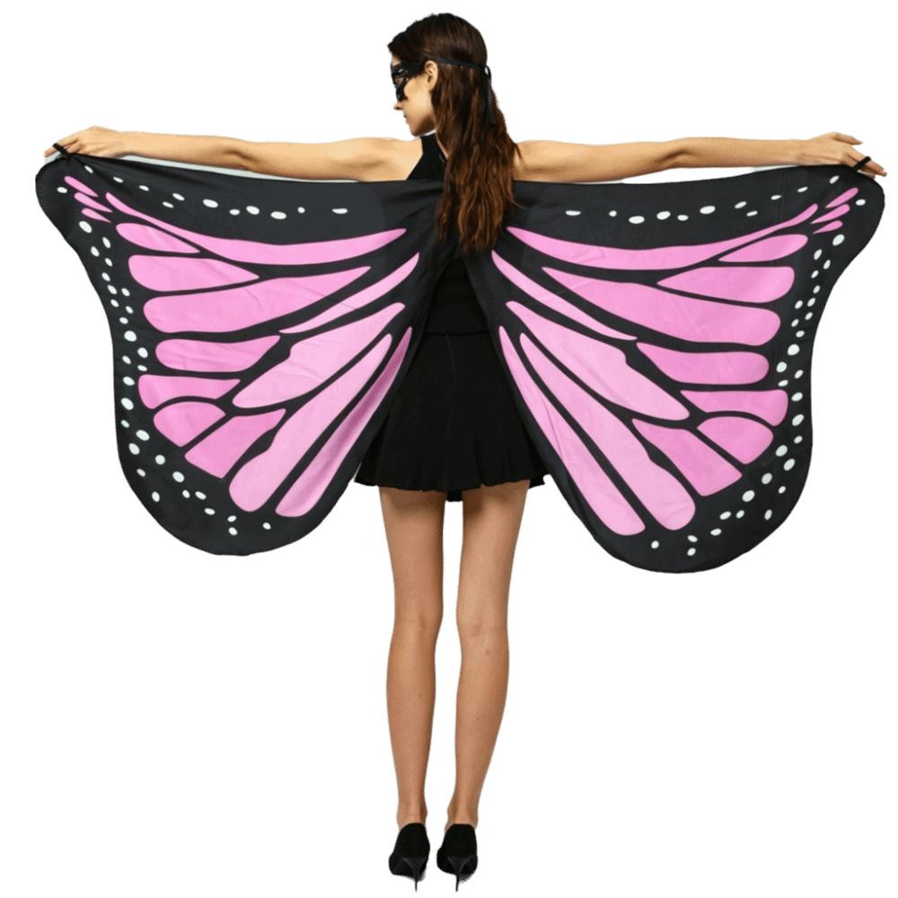 Lightweight Fairy Wing Cape Colorful Halloween Costume Additions Butterfly Wings Shawl Women