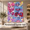 Arazzo Poppy Playtime, Testo Personalizzato su Misura, Arazzo da Appendere a Parete per Soggiorno Decorazione Murale per la Casa