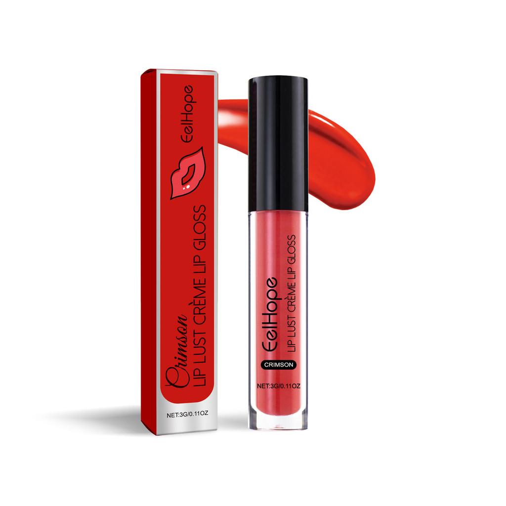 Eelhope Moisturizing Lip Gloss Long Lasting Portable Easy To Apply Red Orange Pink Shades