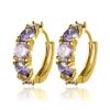 Cao Shi Elegant Multicolor Zircon Spliced Earrings for Trendy Women