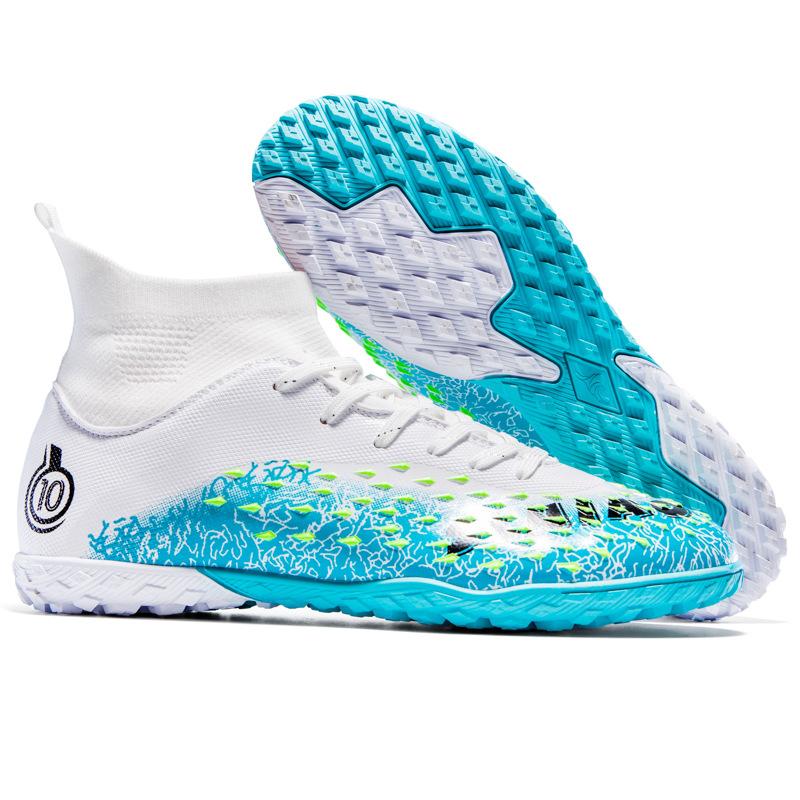 Buty piłkarskie typu high top dla uczniów szkół podstawowych TF z korkami, młodzieżowe AG z długimi korkami, buty treningowe do gry na trawie dla dorosłych, buty męskie i damskie