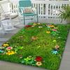Moss Green Floral Door Mat Multicolor Flowers Soft Non-Slip Washable Kitchen Rug Bedroom Entrance Home Decor Floor Mat 1PC