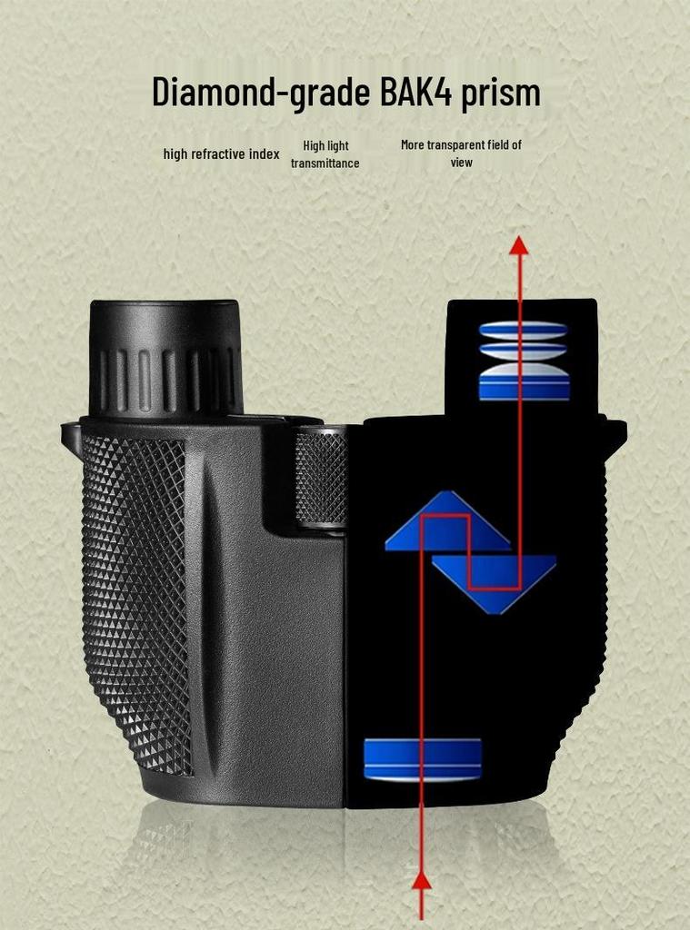 Anti-Paul 10x25 Binoculars with Low-Light Night Vision, High Magnification, Portable for Mountaineering & Camping, HD Quality, Customizable Logo.