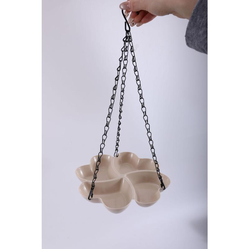 

1pc Easy Hanging Bird Feeder/Bird Bowl/Bird Waterer - Durable Plastic, for Parrots and Hummingbirds, Decorative Bird Feeding Station, Easy To Hang 1pc бежевий