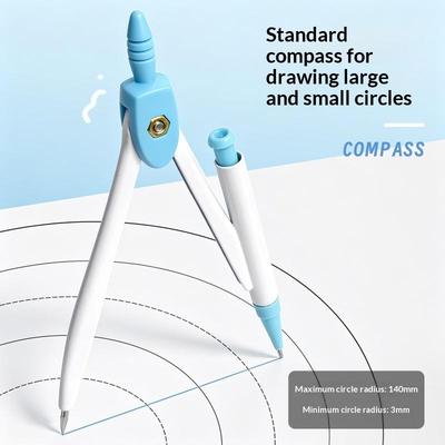 8Pcs/Set Plastic Ruler Compasses Set Eraser Transparent Protractor Set Square Straight Ruler Measuring Ruler School Office