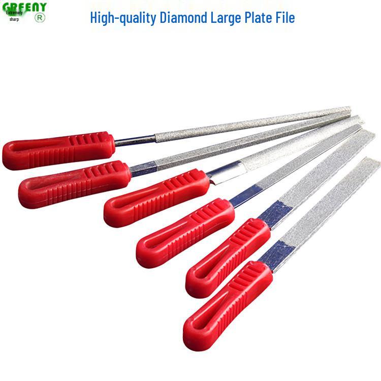 High-Quality Diamond File Set: Flat, Half-Round, Triangular, Round Files in 6 , 8 , 10 , and 12 6-inch round