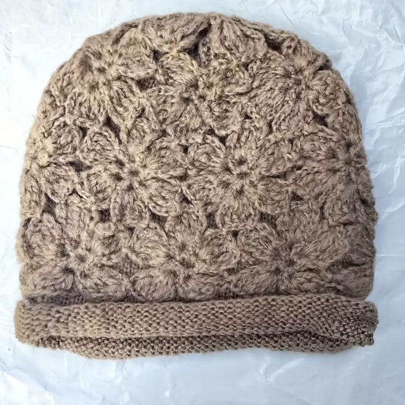 New Arrival Women's Autumn/Winter Trendy Knit Hat Handmade Crochet Wool Cap