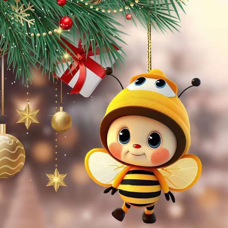 Car Acrylic Accessory Bee Automotive Decoration Christmas Tree Travel Holiday
