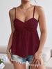 European & American Summer Fashion Chiffon Camisole with Lace Floral Trim
