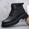 British Rhubarb Martin Boots Men's Autumn and Winter Cotton Thickened Winter Boots Retro Leather Versatile Platform Men's Boots