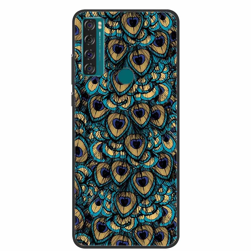 For TCL 20 SE Case Luxury Silicone TPU Soft Cover Phone Case For TCL 20 SE T671H Cartoon Funda Colourful Capa Shockproof Coque