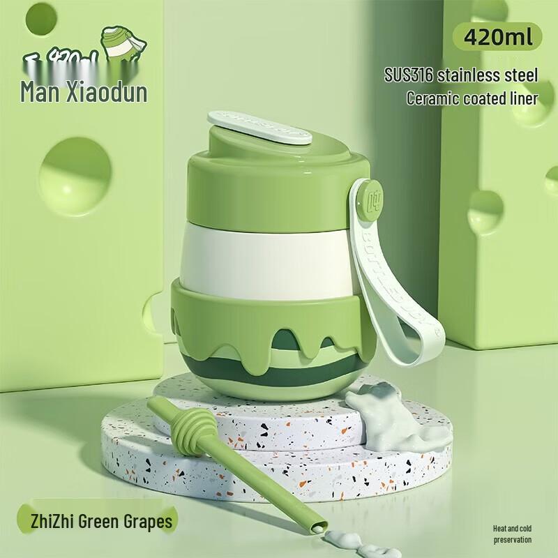 Dun Dun Man Portable 316 Stainless Steel Insulated Water Bottle with Straw