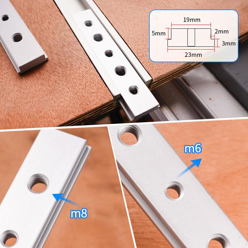 1Pc 450mm T-Slider for T-Slot, M6/M8 T-Track Slider Sliding Nut Aluminum T Slot Nut for Woodworking Tool Jig Screw Slot Fastener