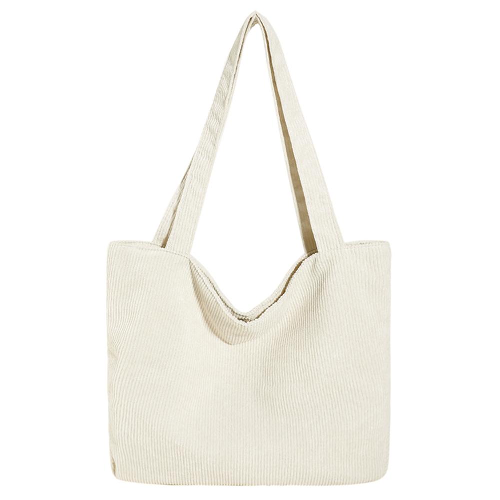 Damen Cord-Einkaufstasche, Winter-Umhängetasche, große Schultertasche, einfarbig, Hobo-Tasche
