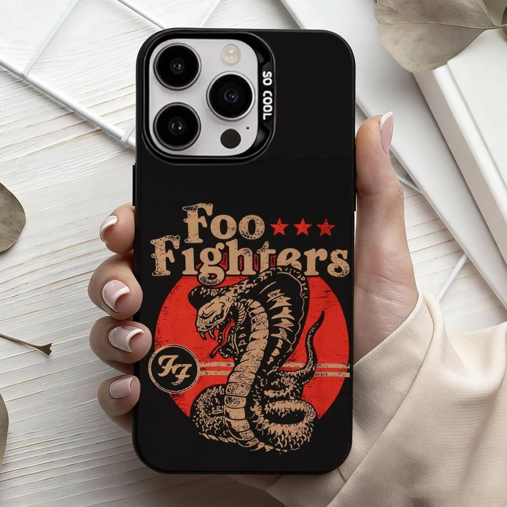 High-octane Band Foo Fighters Phone Case For iPhone17,16,15,14,13,12,11 Plus,Pro Max Candy Silver Plated Inside Cover