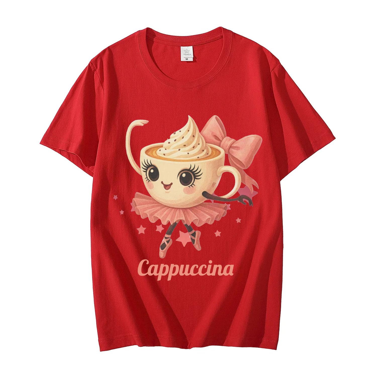 Ballerina Cappuccina TShirt Funny Italian Brainrot Meme T Shirt Men Women Clothing Fashion Y2k Aesthetic Short Sleeve TShirts S