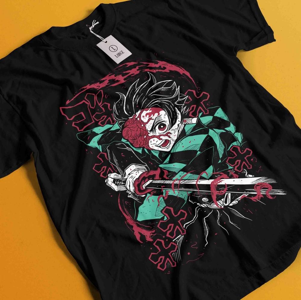 Demon Slayer Shirt Tanjiro Tshirt Zenitsu T-Shirt Muzan Doma Tee Inosuke Nezuko