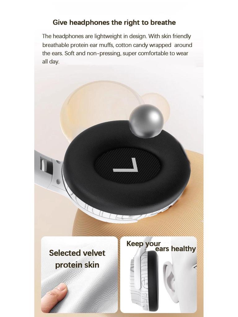 Bluetooth 5.3 Over-Ear Headphones with Three Sound Effects and Music Card Slot