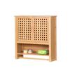 Bamboo Hanging Bathroom Cabinet With Hanger Over The Washbasin 66X62X20Cm