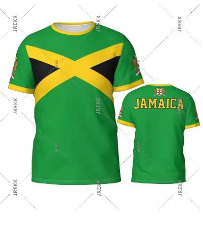 Fashion Women's T-Shirt Jamaica Lion Logo T-Shirt Men's Women's Graffiti Art Flag Short Sleeve Pride T-Shirt Fashion Summer New Street