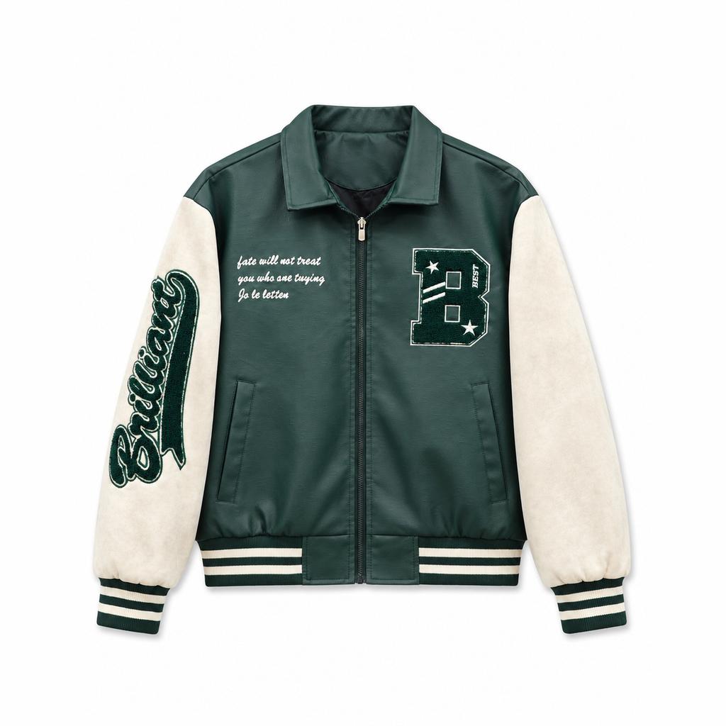 Ruffian handsome jacket men's PU leather high street tide brand Hong Kong style original style trend loose leather jacket